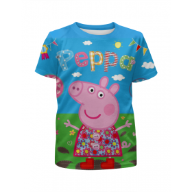 full_print_girl_tee с принтом Peppa Pig в Сыктывкаре,  |  | 