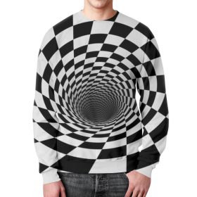 full_print_sweatshirt с принтом ВОРОНКА ШАХМАТНАЯ. ЧЕРНОЕ И БЕЛОЕ. в Сыктывкаре,  |  | 