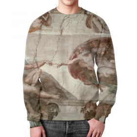 full_print_sweatshirt с принтом Сотворение Адама в Сыктывкаре,  |  | Тематика изображения на принте: 