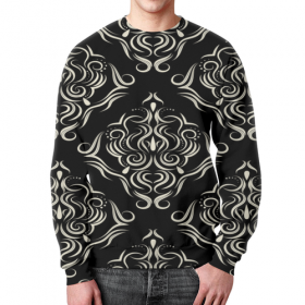 full_print_sweatshirt с принтом Черно белая роспись в Сыктывкаре,  |  | Тематика изображения на принте: 