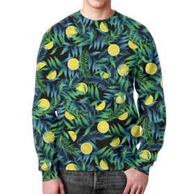 full_print_sweatshirt с принтом Лимоны орнамент в Сыктывкаре,  |  | 