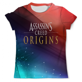 full_print_tee с принтом Assassins Creed в Сыктывкаре, Футболка с нанесением полноцветного изображения по всей поверхности может быть выполнена в двух вариантах - ХЛОПОК и СИНТЕТИКА. | Хлопок - ткань из 100% хлопка высшего качества пенье.  <br>Синтетика - ткань с высоким содержанием синтетического волокна (до 80%).  Материал хорошо тянется, имеет приятную на ощупь фактуру | 