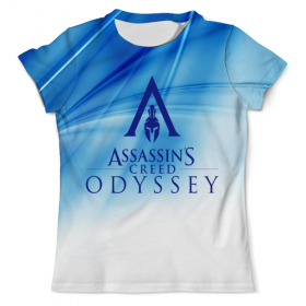 full_print_tee с принтом Assassins Creed в Сыктывкаре, Футболка с нанесением полноцветного изображения по всей поверхности может быть выполнена в двух вариантах - ХЛОПОК и СИНТЕТИКА. | Хлопок - ткань из 100% хлопка высшего качества пенье.  <br>Синтетика - ткань с высоким содержанием синтетического волокна (до 80%).  Материал хорошо тянется, имеет приятную на ощупь фактуру | 