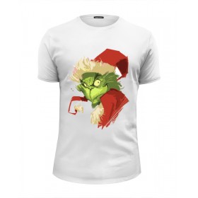 tee с принтом Гринч | Grinch в Сыктывкаре, Белый, черный, серый меланж, голубой: 100% хлопок, плотность 160 гр. Остальные цвета: 92% хлопок, 8% лайкра, плотность 170-180гр. |  | 