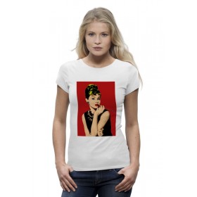 woman_tee с принтом Одри Хепбёрн (Audrey Hepburn) в Сыктывкаре,  |  | 