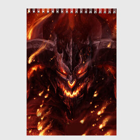 Скетчбук с принтом Дьявол в Сыктывкаре, 100% бумага
 | 48 листов, плотность листов — 100 г/м2, плотность картонной обложки — 250 г/м2. Листы скреплены сверху удобной пружинной спиралью | демон | дьявол | монстр | прикольные картинки | чёрт