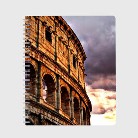 Тетрадь с принтом Колизей в Сыктывкаре, 100% бумага | 48 листов, плотность листов — 60 г/м2, плотность картонной обложки — 250 г/м2. Листы скреплены сбоку удобной пружинной спиралью. Уголки страниц и обложки скругленные. Цвет линий — светло-серый
 | архитектура | италия | колизей | отпуск | путешествие | развалины | туризм | турист