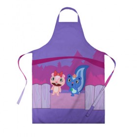 Фартук 3D с принтом Happy Tree Friends в Сыктывкаре, 100% полиэстер | общий размер — 65 х 85 см, ширина нагрудника — 26 см, горловина — 53 см, длина завязок — 54 см, общий обхват в поясе — 173 см. Принт на завязках и на горловине наносится с двух сторон, на основной части фартука — только с внешней стороны | 