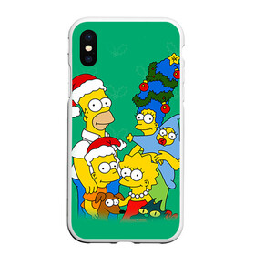 Чехол для iPhone XS Max матовый с принтом Симпсоны новогодние 3 в Сыктывкаре, Силикон | Область печати: задняя сторона чехла, без боковых панелей | simpsons | барт | барт симпсон | гомер | гомер симпсон | новый год | симпсоны | снег | снежинки