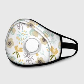 Маска из неопрена с принтом Цветочный арт в Сыктывкаре, неопрен 100% | Форма огибающая нос. Резинки для ушей с дополнительной резинкой на затылке. Клапан для выдоха для активного дыхания при занятиях спортом. Эластичный материал маски и окантовки для лучшего растяжения и прилегания маски.  | цветы