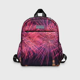 Детский рюкзак 3D с принтом День города Москва в Сыктывкаре, 100% полиэстер | лямки с регулируемой длиной, сверху петелька, чтобы рюкзак можно было повесить на вешалку. Основное отделение закрывается на молнию, как и внешний карман. Внутри дополнительный карман. По бокам два дополнительных кармашка | 870 лет | moscow | red square | день города | красная площадь | кремль | москва | праздник | салют | фейерверк | храм василия блаженного