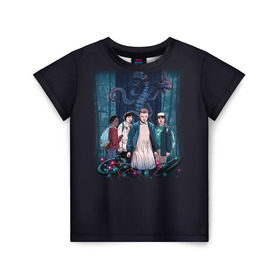 Детская футболка 3D с принтом Очень Странные Дела в Сыктывкаре, 100% гипоаллергенный полиэфир | прямой крой, круглый вырез горловины, длина до линии бедер, чуть спущенное плечо, ткань немного тянется | Тематика изображения на принте: stranger things | мистика | сериал