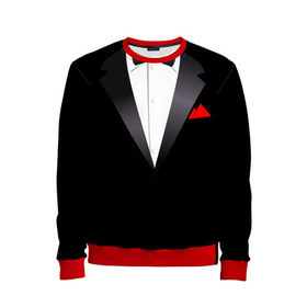 Детский свитшот 3D с принтом Смокинг в Сыктывкаре, 100% полиэстер | свободная посадка, прямой крой, мягкая тканевая резинка на рукавах и понизу свитшота | жених | муж | свадьба | смокинг | смокинг для жениха