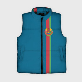 Женский жилет утепленный 3D с принтом Белоруссия, лента с гербом в Сыктывкаре,  |  | belarus | byelorussia | беларусь | белая русь | белорус | белоруска | белоруссия | белорусский | герб | знак | минск | надпись | патриот | полосы | республика | символ | страна | флаг | флага | цвета