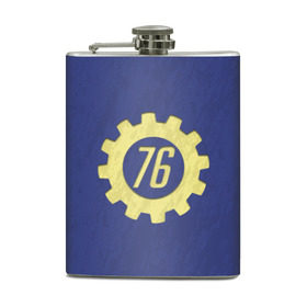 Фляга с принтом FALLOUT 76 в Сыктывкаре, металлический корпус | емкость 0,22 л, размер 125 х 94 мм. Виниловая наклейка запечатывается полностью | 76 | bethesda | fallout | vault | war | бункер | война | постапокалипсис | убежище | фолаут | фоллаут