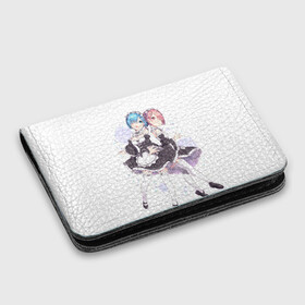 Картхолдер с принтом Re Zero: в Сыктывкаре, натуральная матовая кожа | размер 7,3 х 10 см; кардхолдер имеет 4 кармана для карт; | Тематика изображения на принте: ram | re zero | rem | rezero | рам | рем | с нуля