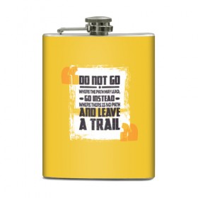 Фляга с принтом Do no go в Сыктывкаре, металлический корпус | емкость 0,22 л, размер 125 х 94 мм. Виниловая наклейка запечатывается полностью | Тематика изображения на принте: мода | мотивация | настроения | позитив | прикол | пятна | тренд | яркие