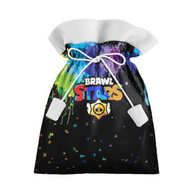 Подарочный 3D мешок с принтом Brawl Stars. в Сыктывкаре, 100% полиэстер | Размер: 29*39 см | Тематика изображения на принте: 3d | brawl stars | moba | абстракция | бабочки | бравл старс | геометрия | жанр | игра | краска | лого | логотип | надпись | текстура