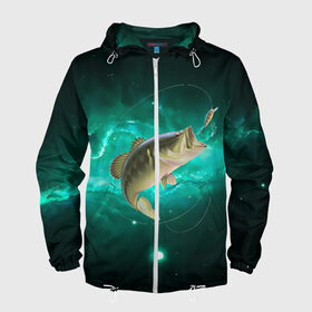 Мужская ветровка 3D с принтом Рыбалка на карпа в Сыктывкаре, 100% полиэстер | подол и капюшон оформлены резинкой с фиксаторами, два кармана без застежек по бокам, один потайной карман на груди | большая рыба | карп | карповые | леска | наживка | рыба | рыбак | рыбаку | рыбалка | рыбка | рыболов | удилище | удочка