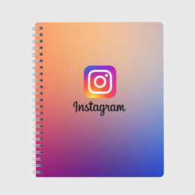 Тетрадь с принтом ИНСТАГРАМ в Сыктывкаре, 100% бумага | 48 листов, плотность листов — 60 г/м2, плотность картонной обложки — 250 г/м2. Листы скреплены сбоку удобной пружинной спиралью. Уголки страниц и обложки скругленные. Цвет линий — светло-серый
 | Тематика изображения на принте: insta | instagram | instagramm | social | видео | инста | инстаграм | инстаграмм | приложение | социальная сеть | фото