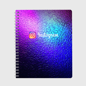 Тетрадь с принтом ИНСТАГРАМ в Сыктывкаре, 100% бумага | 48 листов, плотность листов — 60 г/м2, плотность картонной обложки — 250 г/м2. Листы скреплены сбоку удобной пружинной спиралью. Уголки страниц и обложки скругленные. Цвет линий — светло-серый
 | Тематика изображения на принте: insta | instagram | instagramm | social | видео | инста | инстаграм | инстаграмм | приложение | социальная сеть | фото