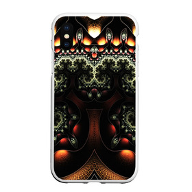 Чехол для iPhone XS Max матовый с принтом ФРАКТАЛЬНЫЙ ОПТИЧЕСКИЙ УЗОР в Сыктывкаре, Силикон | Область печати: задняя сторона чехла, без боковых панелей | Тематика изображения на принте: abstract | abstraction | texture | абстракция | геометрия | иллюзия | обман зрения | оптический узор | текстура
