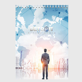 Скетчбук с принтом DETROIT:BECOME HUMAN в Сыктывкаре, 100% бумага
 | 48 листов, плотность листов — 100 г/м2, плотность картонной обложки — 250 г/м2. Листы скреплены сверху удобной пружинной спиралью | action | ai | android | connor | detroit become human | game | rk 800 | rk 900 | андроиды | детектив | игра | игры | интерактивное кино | кара | коннор | логотип | маркус | роботы | фирменный стиль | экшн