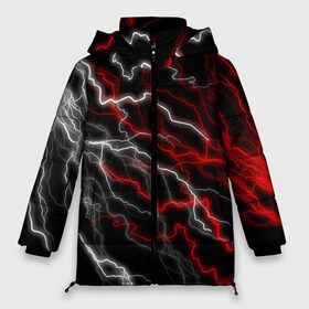 Женская зимняя куртка 3D с принтом МОЛНИЯ в Сыктывкаре, верх — 100% полиэстер; подкладка — 100% полиэстер; утеплитель — 100% полиэстер | длина ниже бедра, силуэт Оверсайз. Есть воротник-стойка, отстегивающийся капюшон и ветрозащитная планка. 

Боковые карманы с листочкой на кнопках и внутренний карман на молнии | abstract | geometry | geometry stripes | texture | абстракция | геометрические полосы | геометрия | гроза. | молния | текстура