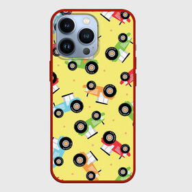 Чехол для iPhone 13 Pro с принтом Тракторы в Сыктывкаре,  |  | арт | жёлтый | зеленый | красный | оранжевый | рисунок | синий | трактор | тракторы | цвет | цветные | чёрный | яркий цвет