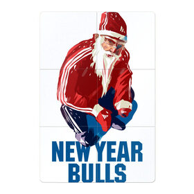 Магнитный плакат 2Х3 с принтом New Year bulls в Сыктывкаре, Полимерный материал с магнитным слоем | 6 деталей размером 9*9 см | Тематика изображения на принте: beard | guy | new year | pose | santa claus | борода | новый год | парень