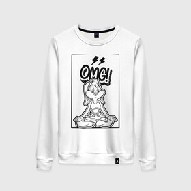 Женский свитшот хлопок с принтом Лола Банни в Сыктывкаре, 100% хлопок | прямой крой, круглый вырез, на манжетах и по низу широкая трикотажная резинка  | cartoon network | lola bunny | looney tunes | vdlobnik | warner bros. cartoons | безумные мелодии луни тюнз | лола банни | луни тюнс