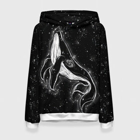 Женская толстовка 3D с принтом Космический Кит в Сыктывкаре, 100% полиэстер  | двухслойный капюшон со шнурком для регулировки, мягкие манжеты на рукавах и по низу толстовки, спереди карман-кенгуру с мягким внутренним слоем. | 2020 | cosmos | nasa | stars | звезды | илон маск | кит | киты | космос | марс | наса | небо | ночная медведица | ночное | ночь | созвездие | созвездия | черная дыра | юпитер