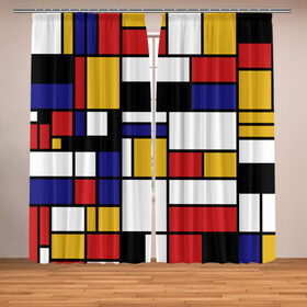 Фотошторы с принтом Color blocking в Сыктывкаре, Блэкаут (светозащита 90%) / Габардин (светозащита 40% | 2 полотна шириной по 145 см; Высота 200-300 см; Крепление: шторная лента (на крючки); | geometry | retro | retro style | stripes | urban | vintage | абстракция | винтаж | геометрические | геометрия | городской | девяностые | искусство | клетка | колор блок | линии | мондриан | полосатый | полоска | полосы