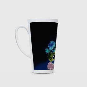 Кружка Латте с принтом Человек Бензопила в Сыктывкаре, Белая керамика | Объем 480 мл; Высота 150 мм; Диаметр 90 мм | Тематика изображения на принте: anime | chainsaw man | denji | makima | manga | power | аниме | бим | денджи | дьявол бесконечности | кишибэ | летучая мышь | манга | пауэр | хаякава аки | химено | человек бензопила