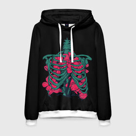 Мужская толстовка 3D с принтом Flowers and Bones в Сыктывкаре, 100% полиэстер | двухслойный капюшон со шнурком для регулировки, мягкие манжеты на рукавах и по низу толстовки, спереди карман-кенгуру с мягким внутренним слоем. | 8 | bones | day | flowers | girl | girlfriend | girls | inside | love | lovers | march | roses | women | womens | x ray | внутри | девушка | девушки | день | женский | женщина | кости | любовь | марта | ребра | рентген | розы | скелет | цветок |