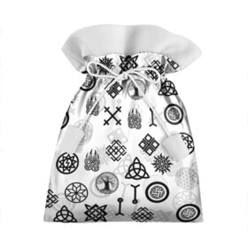 Подарочный 3D мешок с принтом СЛАВЯНСКИЕ РУНЫ (Z) в Сыктывкаре, 100% полиэстер | Размер: 29*39 см | Тематика изображения на принте: runes | велес | древние знаки | знак рода | знаки | иероглифы | коловрат | одал | одал руна | паутина вирд | перунова сила | руны | русь | сварог | сварожич | символы | славяне | славянская символика