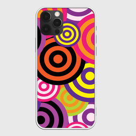 Чехол для iPhone 12 Pro Max с принтом Аннотация разноцветных кругов в Сыктывкаре, Силикон |  | Тематика изображения на принте: абстрация | аннотация | иллюзии | круги | мишени | мишень | разноцветный