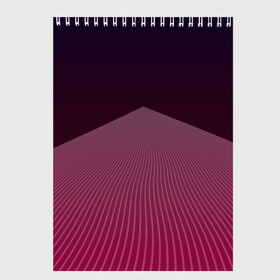 Скетчбук с принтом Неоновая дорога в Сыктывкаре, 100% бумага
 | 48 листов, плотность листов — 100 г/м2, плотность картонной обложки — 250 г/м2. Листы скреплены сверху удобной пружинной спиралью | арт | вектор | векторный рисунок | геометрические фигуры | геометрия | дорога | неон | полосы | рисунок