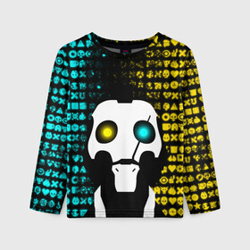 Детский лонгслив 3D с принтом ЛЮБОВЬ СМЕРТЬ И РОБОТЫ в Сыктывкаре, 100% полиэстер | длинные рукава, круглый вырез горловины, полуприлегающий силуэт
 | death | hear | ldr | logo | love | netflix | robots | smile | анимация | кино | лого | лср | любовь | нетфликс | роботы | сердце | сериал | смайл | смайлик