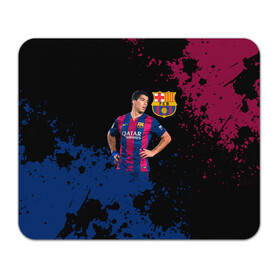 Коврик для мышки прямоугольный с принтом Barcelona: Луис Суарес. в Сыктывкаре, натуральный каучук | размер 230 х 185 мм; запечатка лицевой стороны | Тематика изображения на принте: barca | barcelona | fc barca | luis suarez | барка | барселона | луис суарес