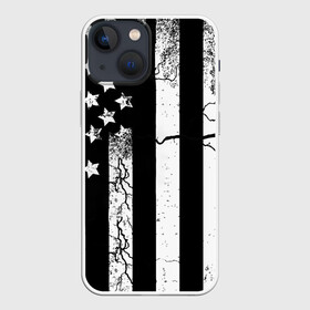 Чехол для iPhone 13 mini с принтом ЗВЕЗДНО ПОЛОСАТЫЙ в Сыктывкаре,  |  | america | black | dark | flag | graffiti | star | usa | white | америка | белый | граффити | звезды | полосы | ретро | стена | сша | флаг | черный