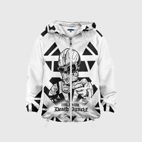 Детская ветровка 3D с принтом Five Finger Death Punch в Сыктывкаре, 100% полиэстер | подол и капюшон оформлены резинкой с фиксаторами, по бокам два кармана без застежек, один потайной карман на груди | 5fdp | cмертельный удар пятью пальцами | f8 рок | ffdp | five finger death punch | metal | rock | золтан батори | метал | музыка | рок группы | рокерские