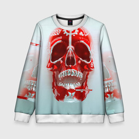 Детский свитшот 3D с принтом Fallout Череп в Сыктывкаре, 100% полиэстер | свободная посадка, прямой крой, мягкая тканевая резинка на рукавах и понизу свитшота | fallout | банда черепа | красный череп | радиация | фаллаут череп | фвллаут | череп