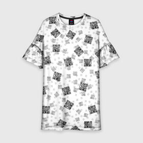 Детское платье 3D с принтом PATTERN | QR CODE в Сыктывкаре, 100% полиэстер | прямой силуэт, чуть расширенный к низу. Круглая горловина, на рукавах — воланы | patern | pattern | qr code | qr код | qrcode | qrкод | quick response code | куар | куар код | кью ар код | матричных штриховых кодов | патерн | паттерн | штриховых кодов